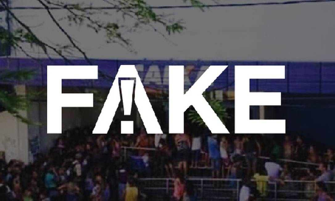 É #FAKE que foto mostre agência da Caixa lotada após sanção de auxílio emergencial de R$ 600 Foto: Reprodução
