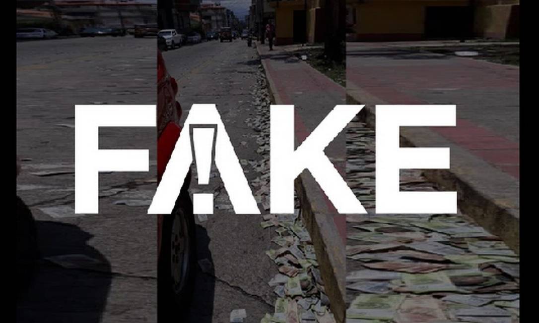 É #FAKE que foto mostre dinheiro jogado no meio da rua na Itália em meio à pandemia do coronavírus Foto: Reprodução