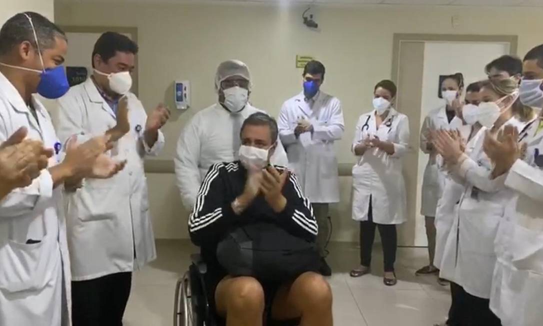 Paciente de 48 anos recebeu alta após recuperação da Covid-19 Foto: Divulgação / Hospital Icaraí