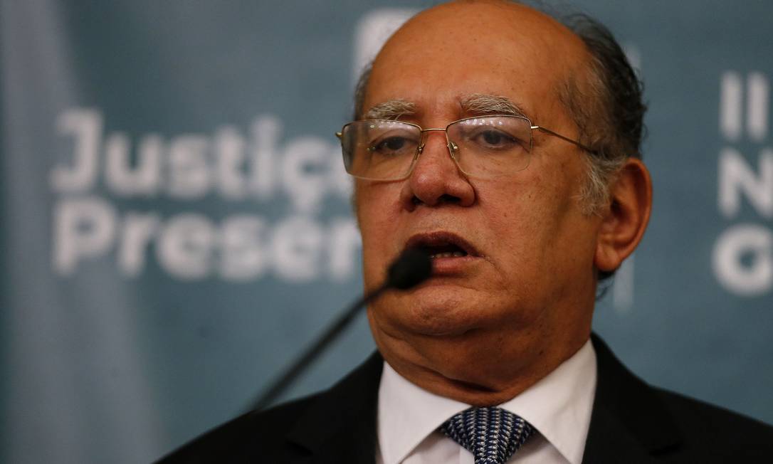Ministrro Gilmar Mendes voltou a criticar atos que pediram fechamento do Congresso e do STF Foto: Jorge William / Agência O Globo