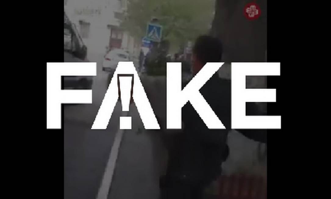 É #FAKE que vídeo mostre policiais agredindo cidadãos por descumprirem isolamento social na Turquia Foto: Reprodução