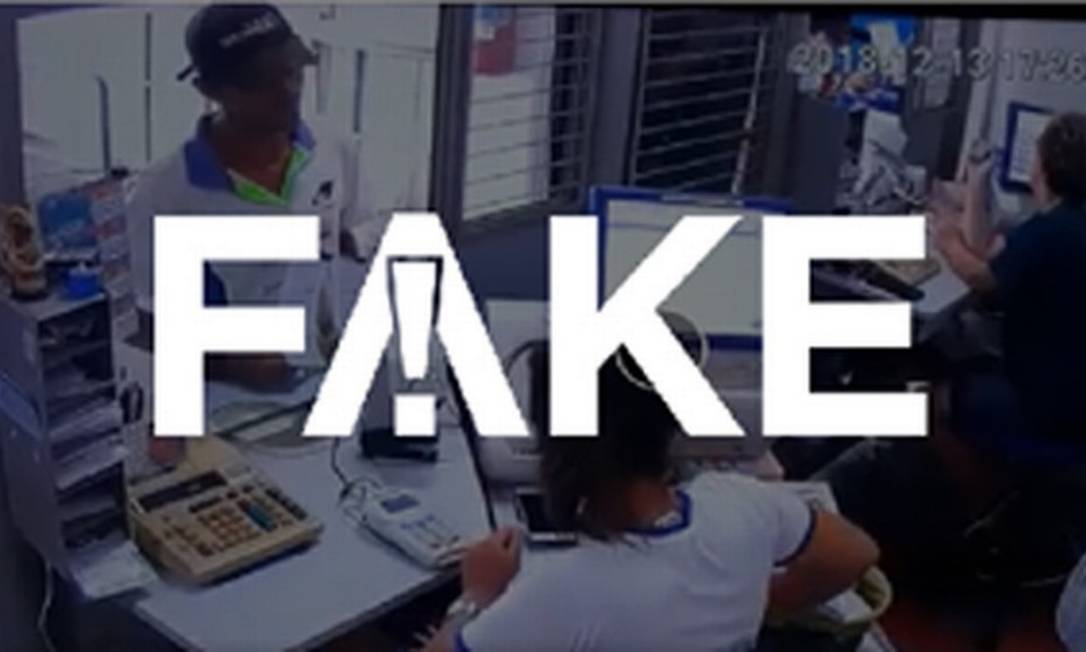 É #FAKE que vídeo mostre atendente de lotérica furtando R$ 600 do auxílio emergencial em meio a pandemia do coronavírus Foto: Reprodução
