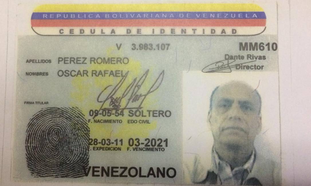 Coronel opositor de Nicolás Maduro, Oscar Rafael Perez Romero tem 65 anos Foto: Divulgação