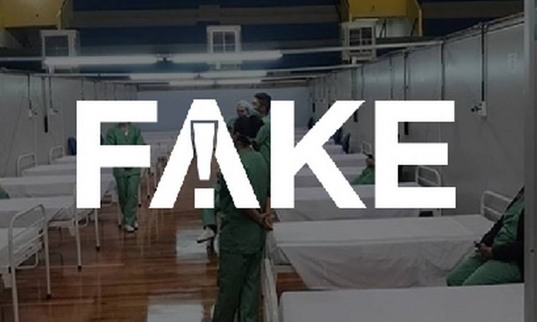 É #FAKE que hospital de campanha de Santo André não tem pacientes com Covid-19 Foto: Reprodução