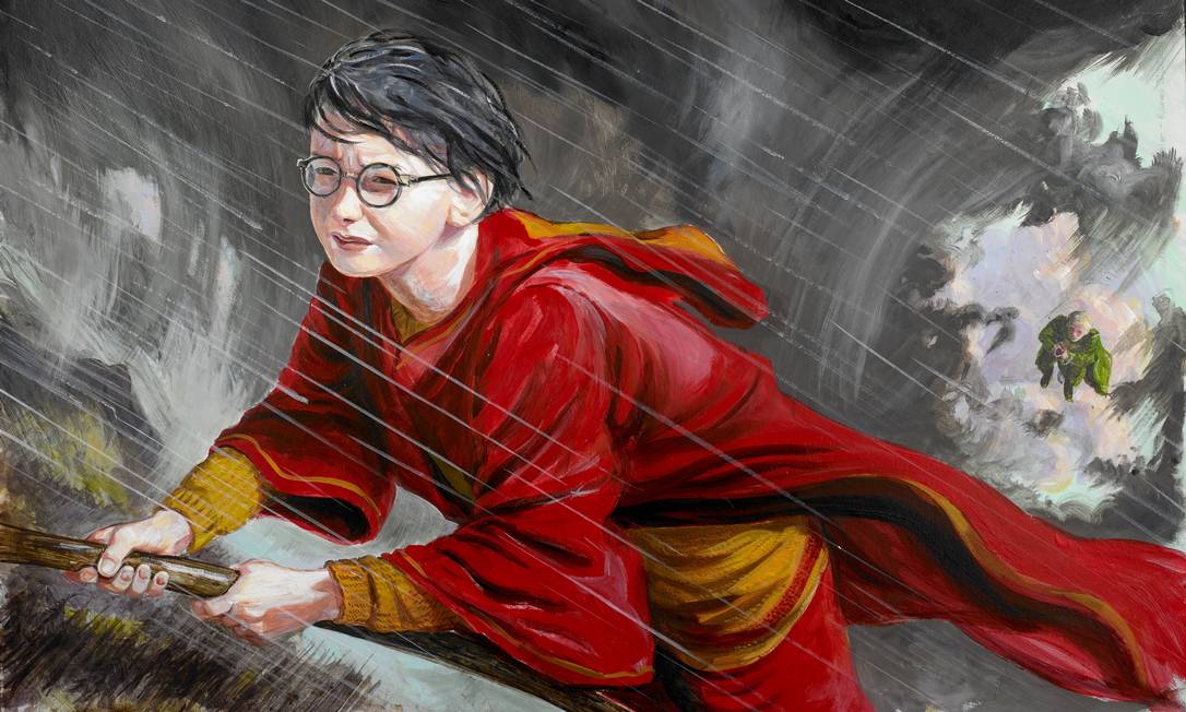 Harry Potter no traço do ilustrador Jim Kay, parta da exposição digital 'Harry Potter: A history of magic', parceria da British Library com Google Arts & Culture Foto: Reprodução