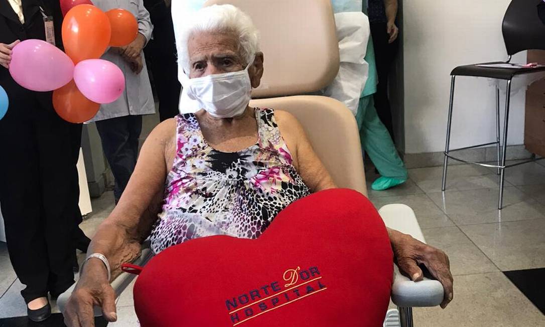 A idosa Nair Santos, de 101 anos, curou-se da Covid-19 Foto: Divulgação