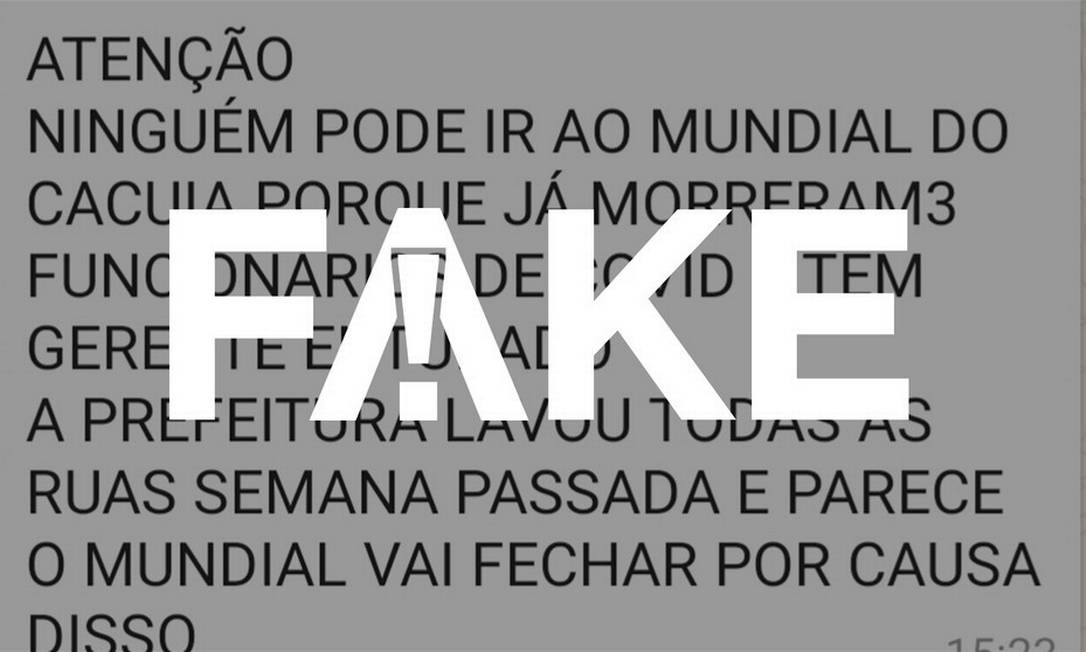 É #FAKE que unidade do supermercado Mundial foi fechada no Rio após funcionários morrerem de Covid-19 Foto: Reprodução
