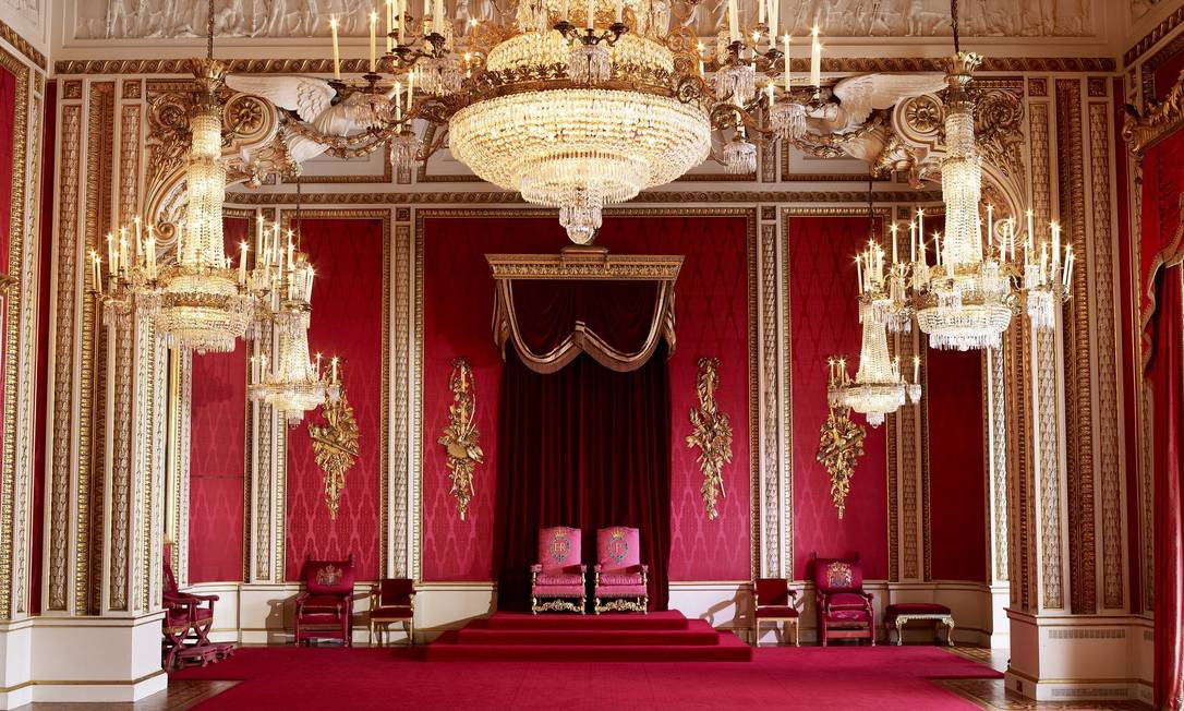 Salão do Trono no Palácio de Buckingham, em Londres Foto: Royal.uk / Reprodução