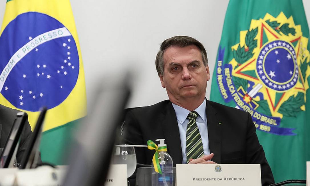Presidente da República, Jair Bolsonaro durante videoconferência com empresários Foto: Marcos Correa / PR