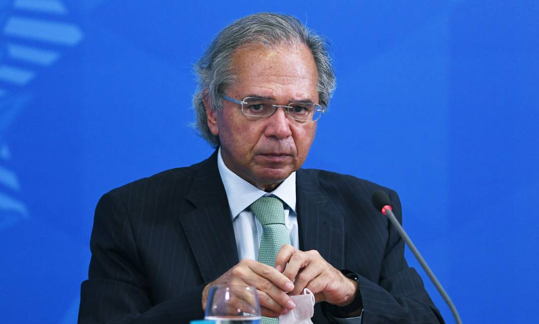 O ministro da Economia, Paulo Guedes, durante entrevista no Palácio do Planalto Foto: Edu Andrade / Ministério da Economia