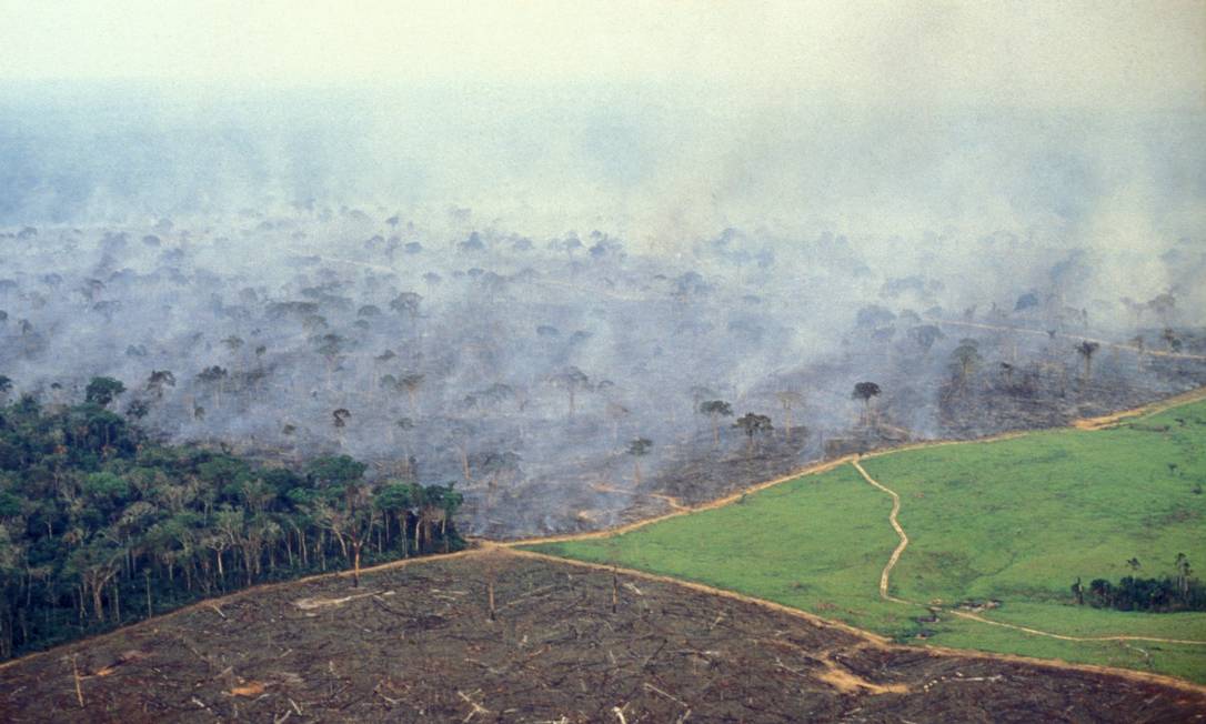 Vista aérea de desmatamento em parte da Floresta Amazônica, no Acre Foto: Brazil Photos / Getty Images