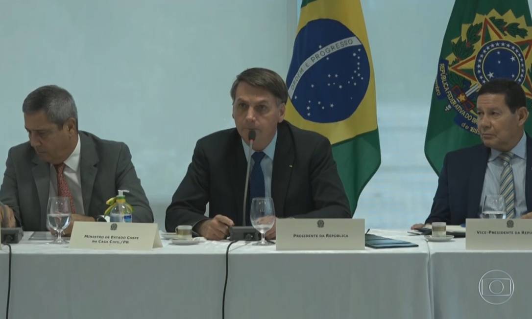 Vídeo de reunião ministerial com Bolsonaro, do dia 22 de abril, na qual ele manifestou vontade de interferir na PF Foto: Agência O Globo