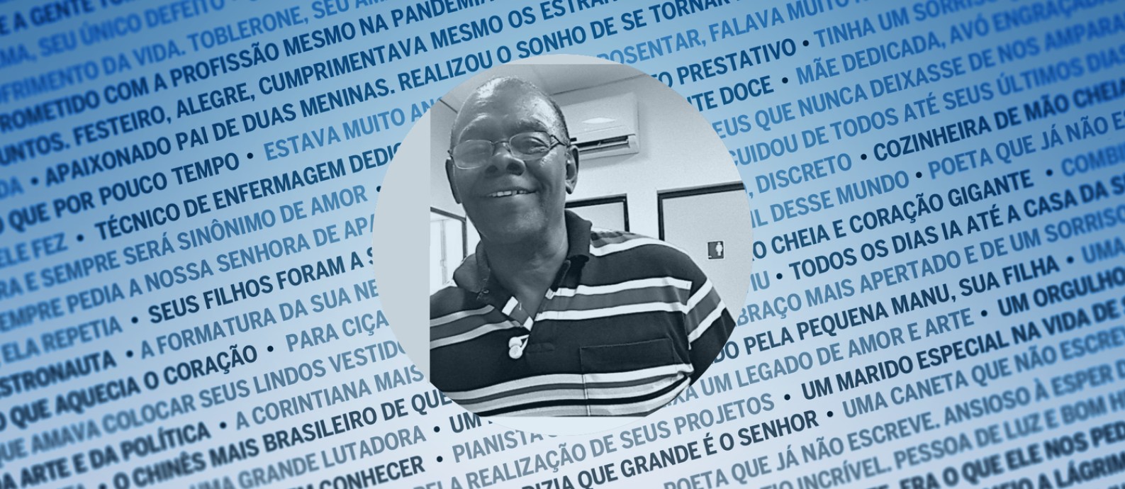 Waldir Alves de Carvalho, de 62 anos, morreu no último sábado, vítima de Covid-19 Foto: Arquivo de família