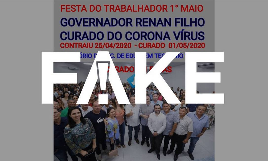 É #FAKE que governador de Alagoas participou de evento dias depois de testar positivo para a Covid-19 Foto: Reprodução