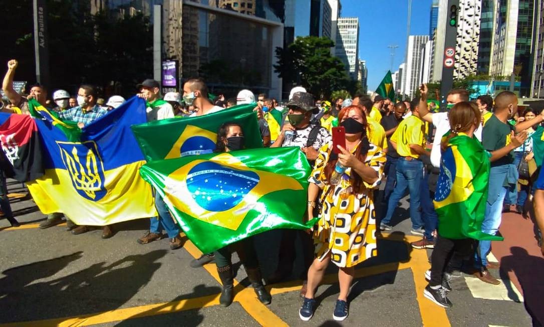 Manifestação pró-Bolsonaro em São Paulo Foto: Guilherme Caetano / O GLOBO
