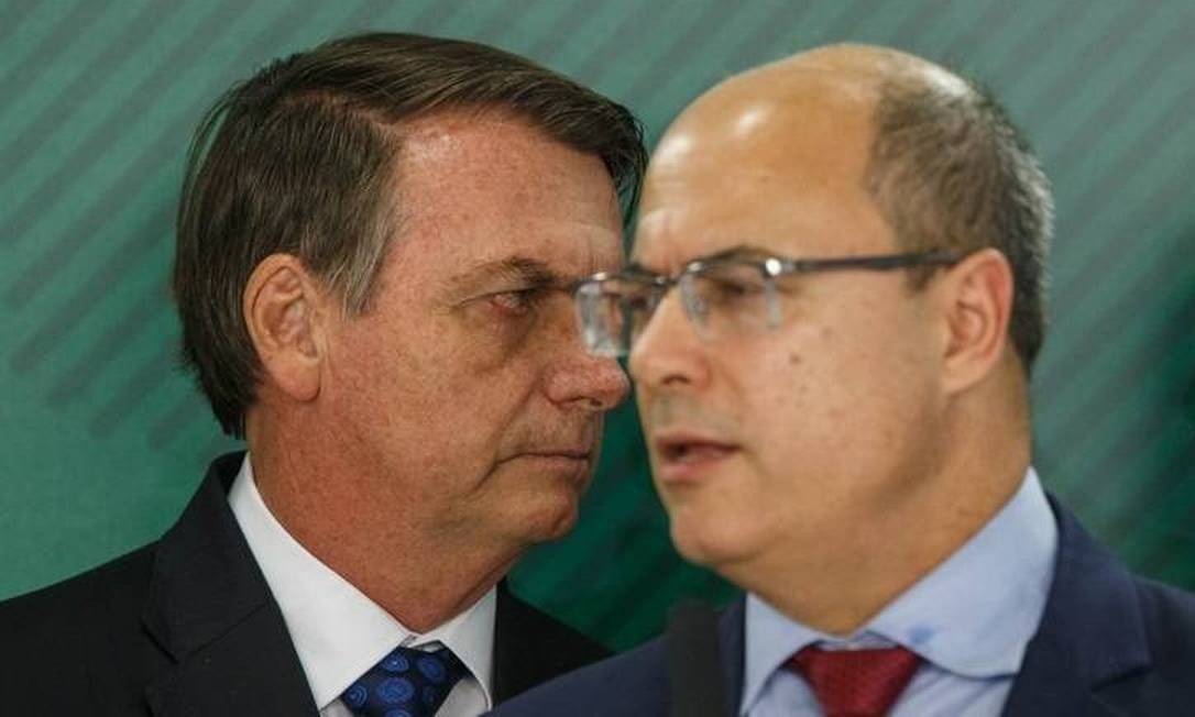 O presidente Jair Bolsonaro e o governador Wilson Witzel Foto: Agência O Globo