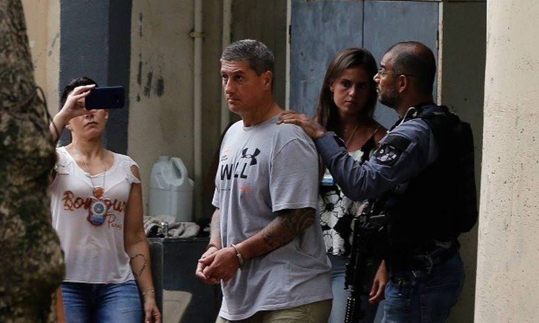 Ronnie Lessa no dia em que foi preso em 12 de março de 2019 Foto: Pablo Jacob