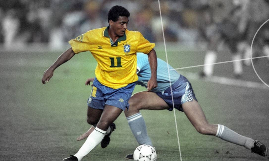 Romário dribla uruguaio nas Eliminatórias da Copa de 1994 Foto: Ivo Gonzalez/19.09.1993