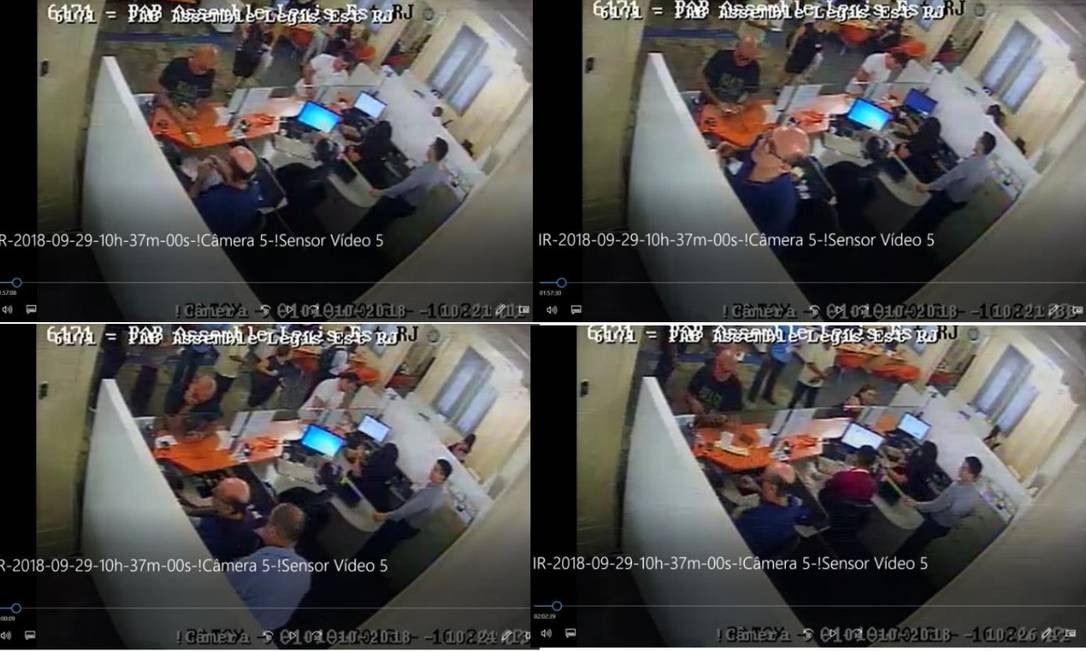 Imagens de câmeras de segurança apontam que Queiroz fez pagamento de mensalidade escolar das filhas de Flávio Bolsonaro, segundo investigação Foto: Reprodução