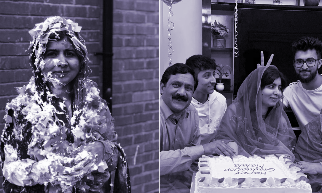 Malala levou 'trote' e comemorou a graduação na Universidade de Oxford com a família Foto: Reprodução/Instagram