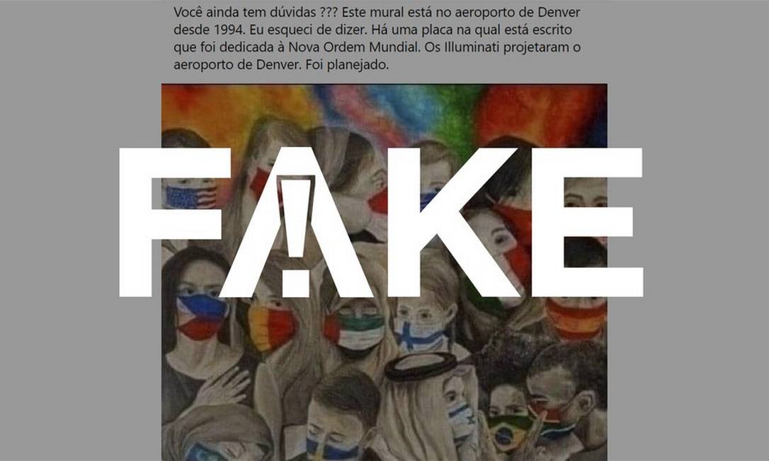 É #FAKE que pintura previu a pandemia de Covid-19 e está exposta desde 1994 em aeroporto dos EUA Foto: Reprodução