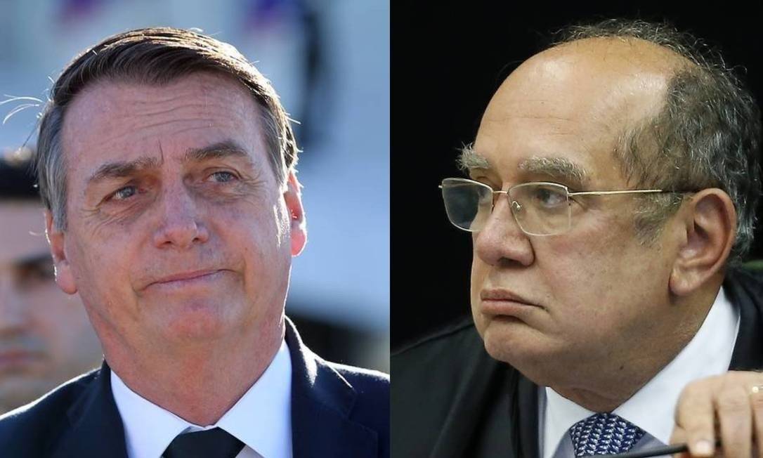 Presidente Jair Bolsonaro e Gilmar Mendes, ministro do Supremo Tribunal Federal Foto: Jorge William/Agência O Globo