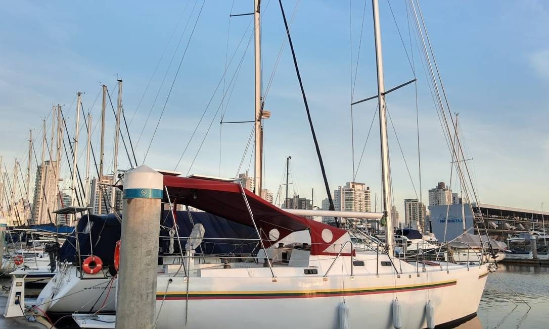 O veleiro Ictus, na Marina Itajaí Foto: Divulgação