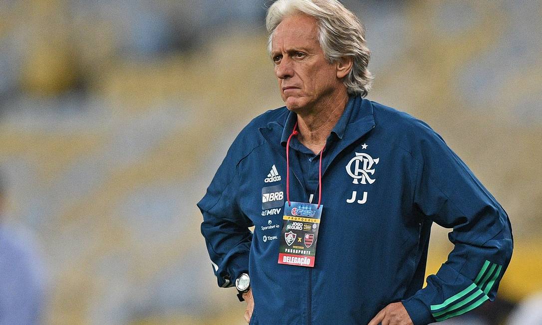 Jorge Jesus, técnico do Flamengo Foto: CARL DE SOUZA / AFP/08-07-20