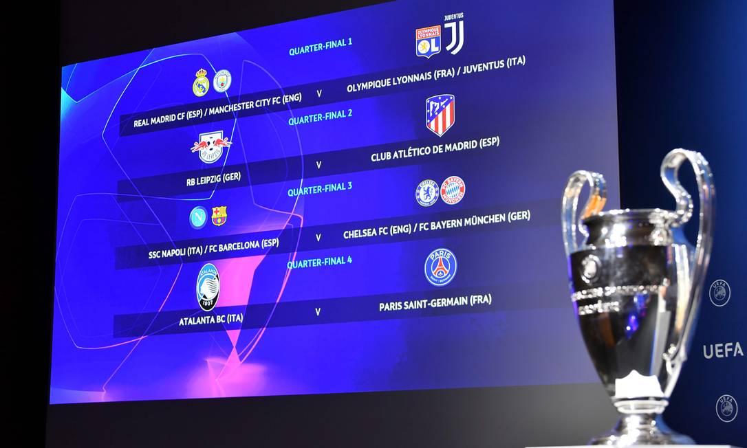 Estes são os confrontos das quartas de final da Champions League