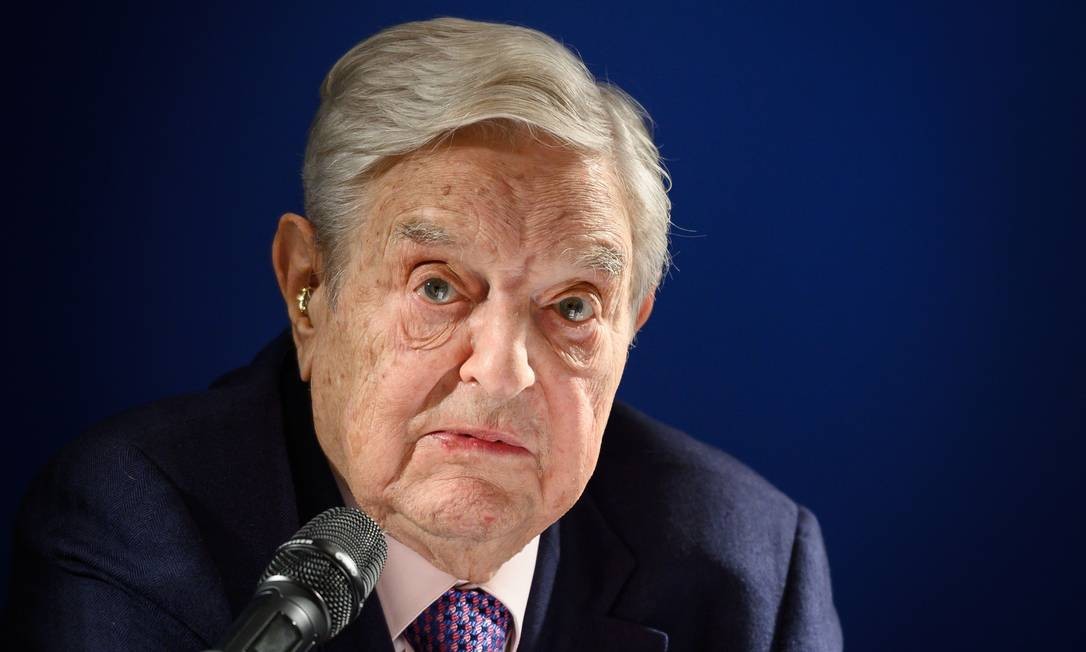 O magnata George Soros, fundador da Open Society, no Fórum Econômico de Davos Foto: FABRICE COFFRINI / AFP/29-01-2019