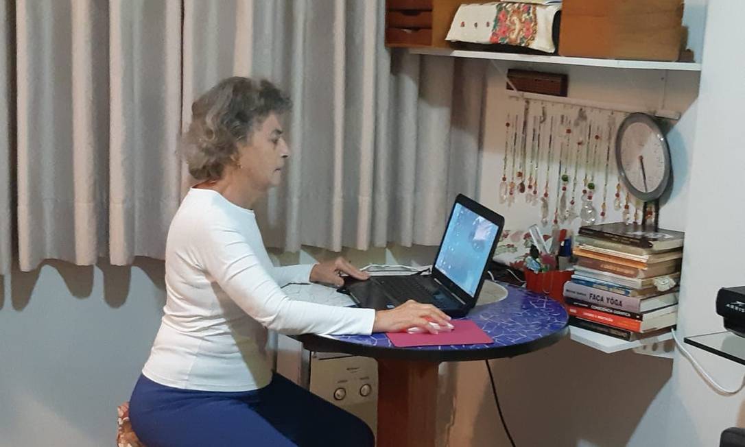 Dona Arminda, de 77 anos, faz o treinamento duas vezes na semana. Foto: Arquivo pessoal