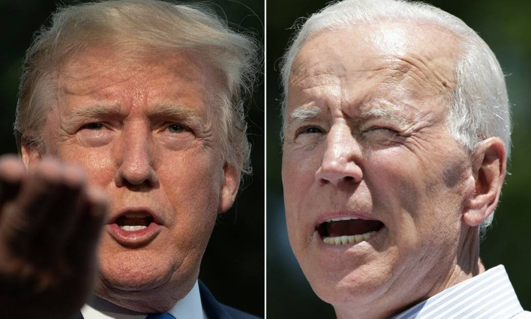 Trump e Biden: segundo pesquisas, americanos veem o candidato democrata como mais capaz de unir o país Foto: AFP