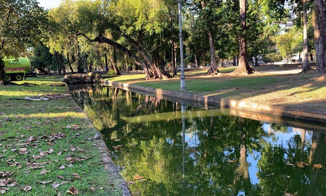 Lago da Quinta da Boa Vista foi limpo após aparecerem manchas de óleo e mau cheiro nos canais Foto: Divulgação/Inea