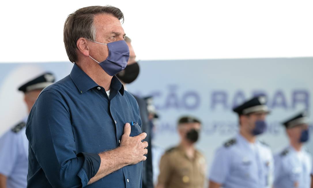 O presidente Jair Bolsonaro participa de cerimônia em Corumbá Foto: Júlio Nascimento/Presidência/18-08-2020