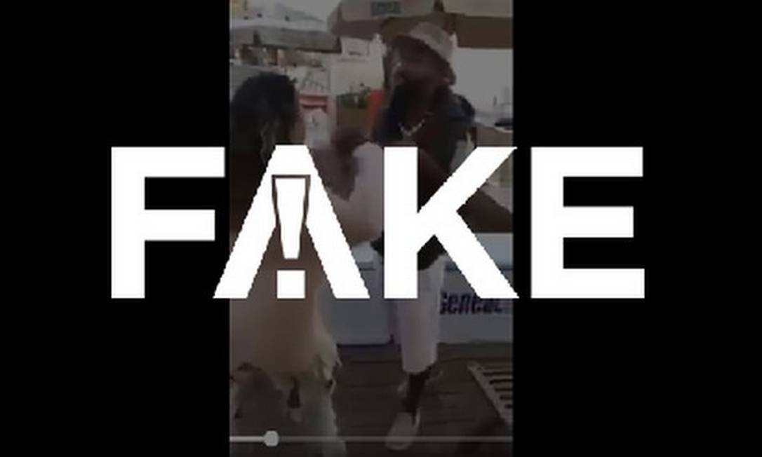É #FAKE que vídeo mostre filha do ator José de Abreu agredindo verbalmente funcionários de um quiosque no Rio Foto: Reprodução