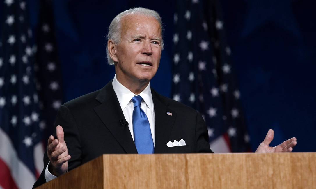 Joe Biden: candidato não teve melhora nas intenções de voto após Convenção Democrata Foto: OLIVIER DOULIERY / AFP/20-08-2020
