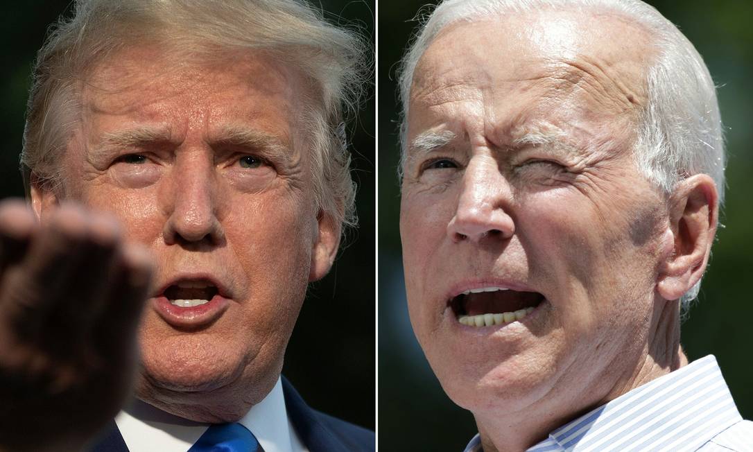 Presidente americano Donald Trump e ex-vice Joe Biden concorrem pela eleição à Casa Branca Foto: Jim Watson e Dominick Reuter / AFP