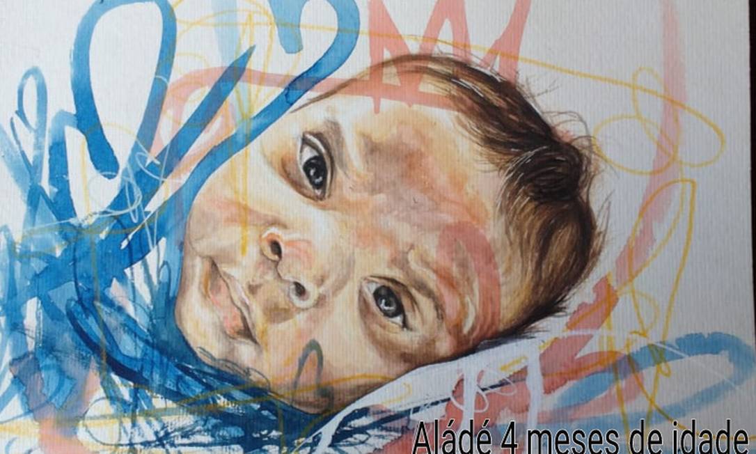 O grafiteiro Rodrigo Sini pinta rostos de crianças sob encomenda Foto: Acervo pessoal