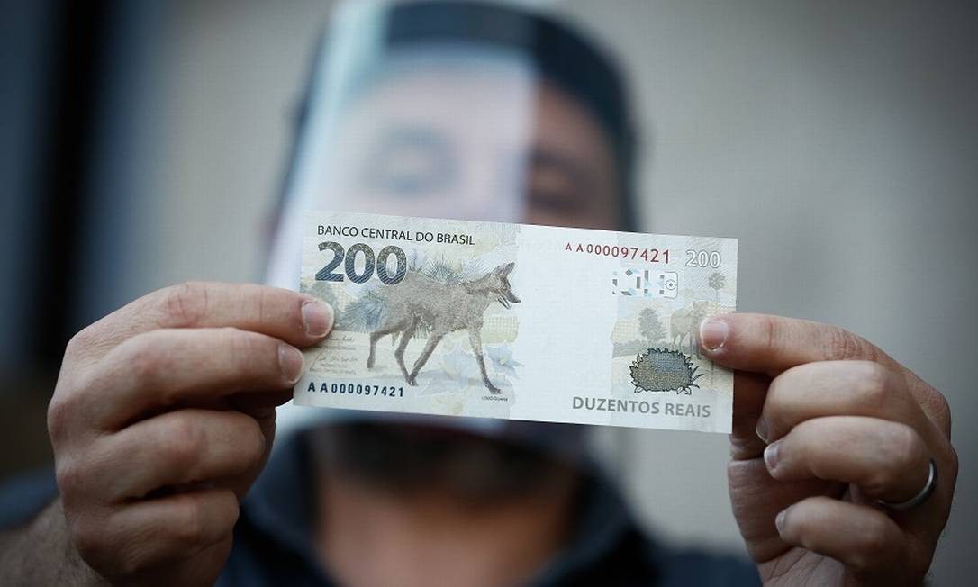 A nova nota de R$ 200 emitida pelo Banco Central. Foto: Pablo Jacob / Agência O Globo