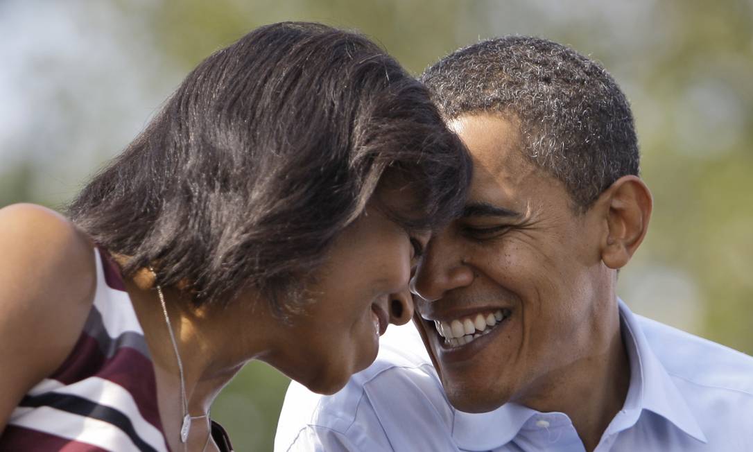 O ex-presidente americano Barack Obama e a ex-primeira-dama Michelle Obama, em 2008 Foto: Alex Brandon