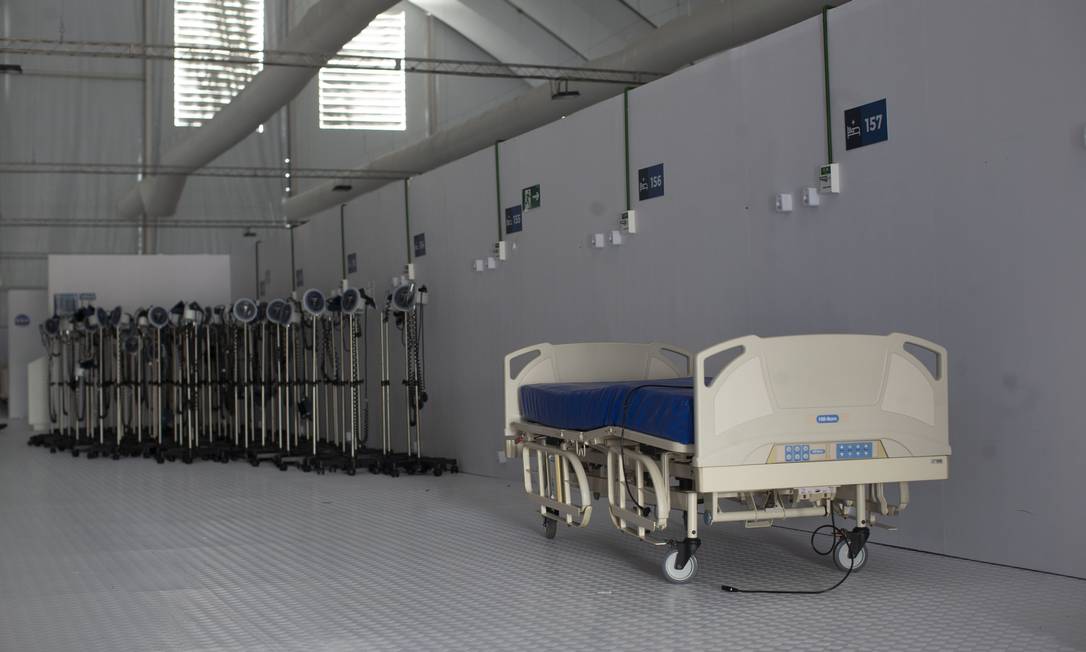 Hospital de campanha do Parque dos Atletas, na Barra: unidade é uma das que já foram desativadas Foto: Márcia Foletto em 8-9-2020 / Agência O Globo