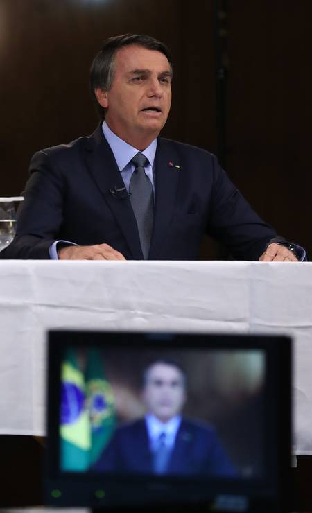 Bolsonaro durante gravação de seu discurso para a 75ª Assembleia Geral da ONU Foto: Marcos Corrêa / PR