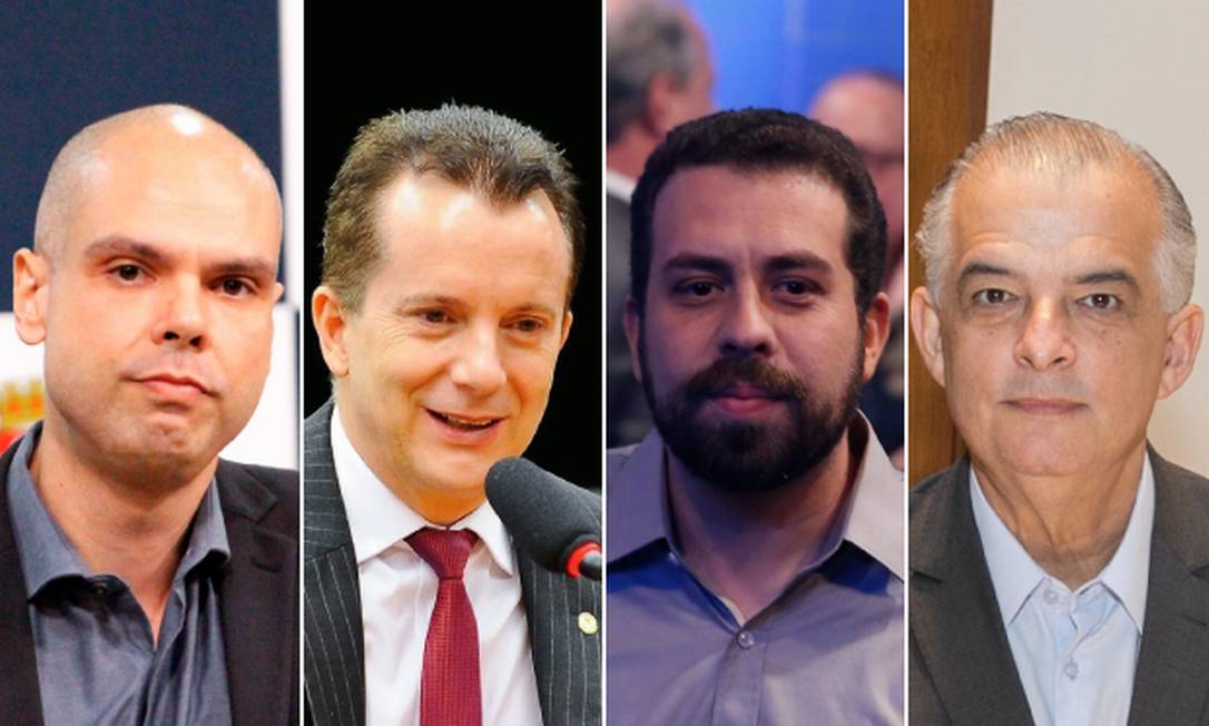 Os candidatos à prefeitura de São Paulo: Bruno Covas, Celso Russomanno, Guilherme Boulos e Márcio França Foto: Arquivo O GLOBO
