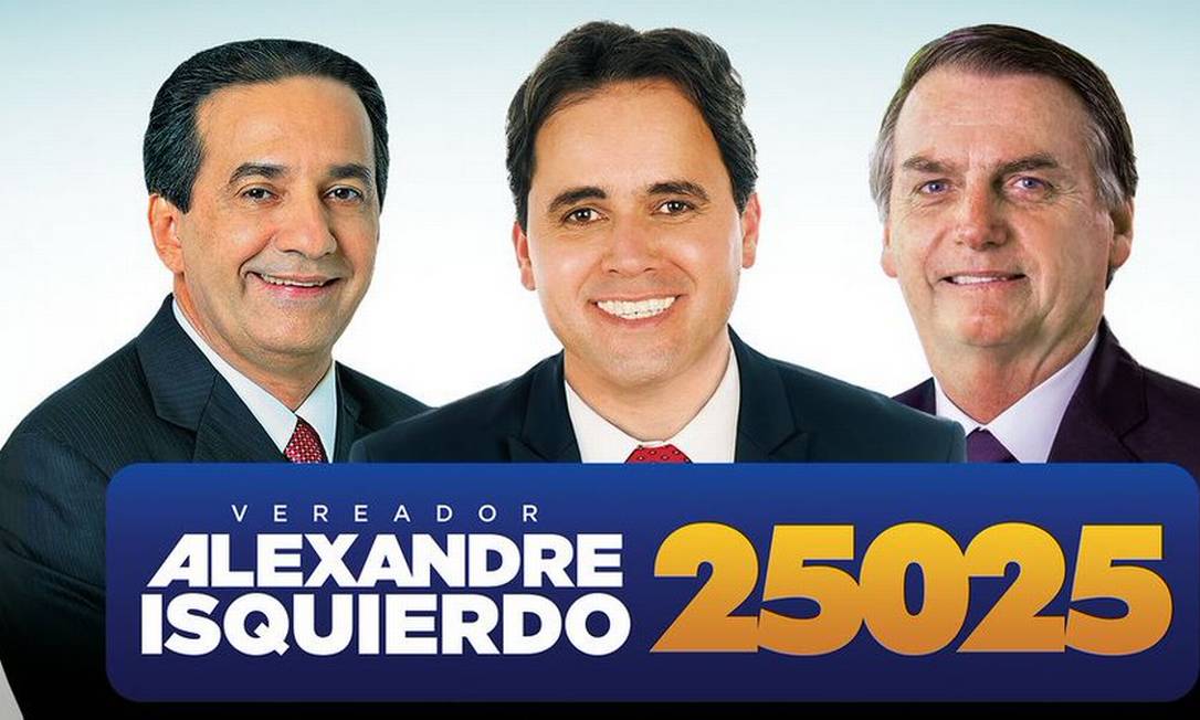 Candidato a vereador pelo DEM, Alexandre Isquierdo privilegia Bolsonaro e Malafaia e deixa Paes de lado Foto: Divulgação