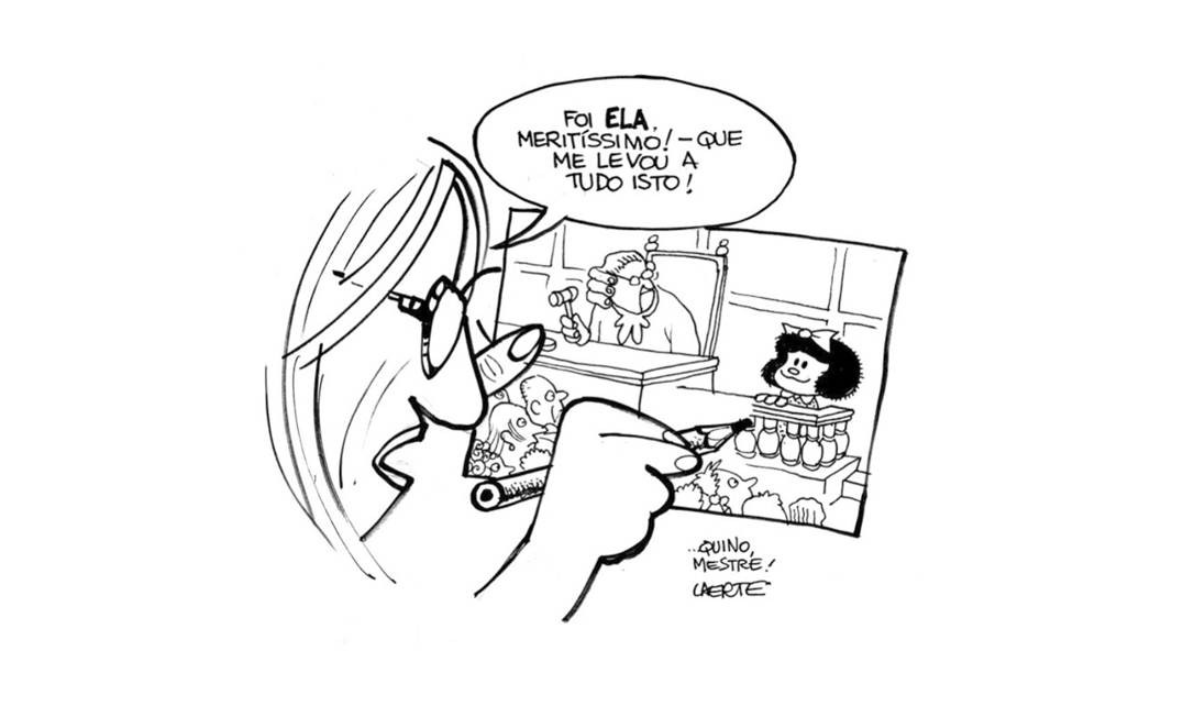 O cartunista brasileiro Laerte fez uma história em quadrinhos especial para homenagear a personagem de Mafalda. Foto: Playback / Instagram