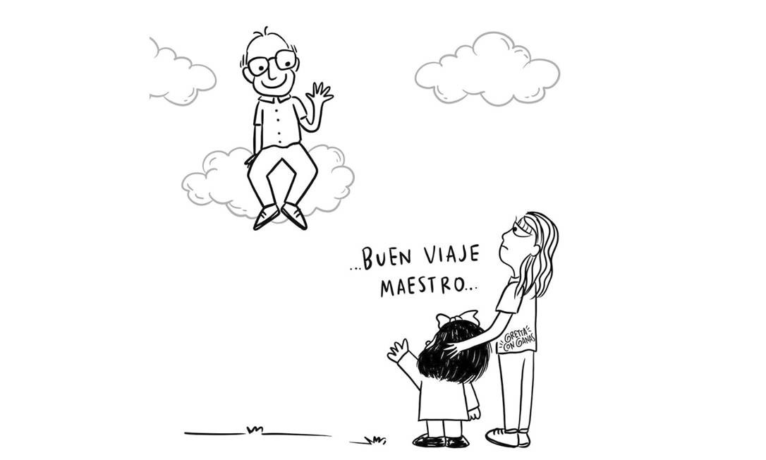 & # 034;  Boa viagem, mestre & # 034;  Mafalda se despede do quadrinho da colombiana Angie Mansur, criadora do quadrinho Gretta Con Ganas Foto: Reprodução / Instagram