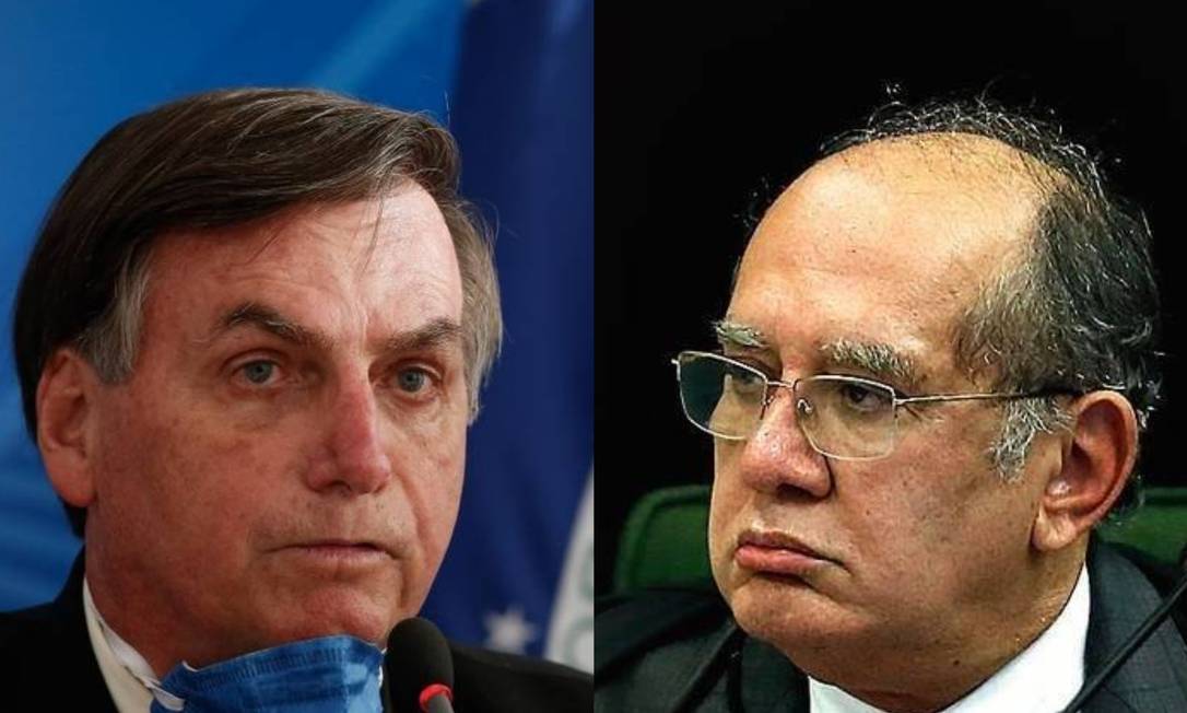 Jair Bolsonaro e Gilmar Mendes Foto: Pablo Jacob/Agência O Globo e Jorge William/Agência O Globo