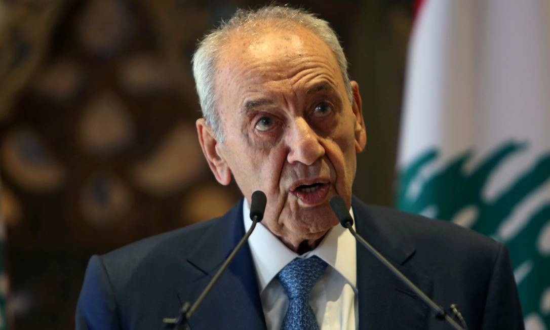 Presidente do Parlamento libanês Nabih Berri Foto: AZIZ TAHER / REUTERS