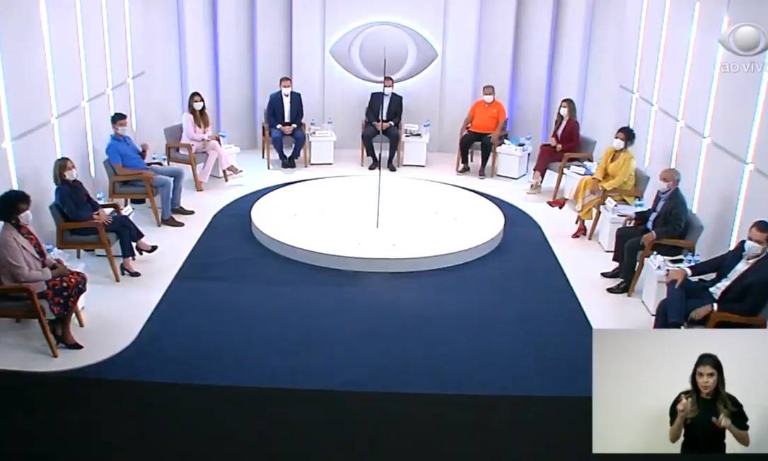 Debate reuniu 11 candidatos à prefeitura do Rio na noite desta quinta-feira, na Band Foto: Reprodução/TV