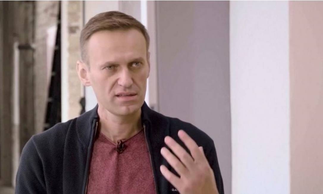 O oposicionista russo Alexei Navalny disse não se lembrar do momento em que foi envenenado Foto: Reprodução do Youtube